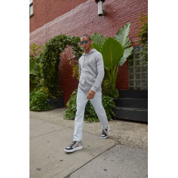 Толстовка на молнии с капюшоном унисекс BNC Inspire (Organic), молочно-белая