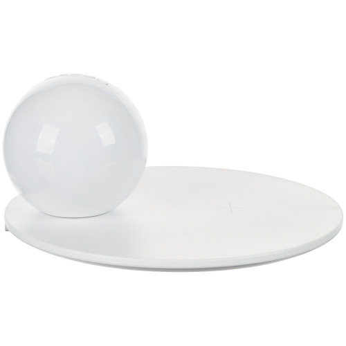 Станция беспроводной зарядки с часами и подсветкой GlobeBee, белая