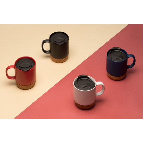 Кружка с пробковой подставкой Corky Walk, белая