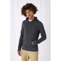 Толстовка на молнии с капюшоном унисекс BNC Inspire (Organic), молочно-белая