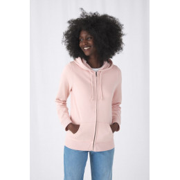Толстовка на молнии с капюшоном женская BNC Inspire (Organic), розовая