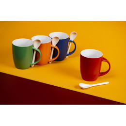 Кружка с ложкой Cheer Up, ver.2, синяя